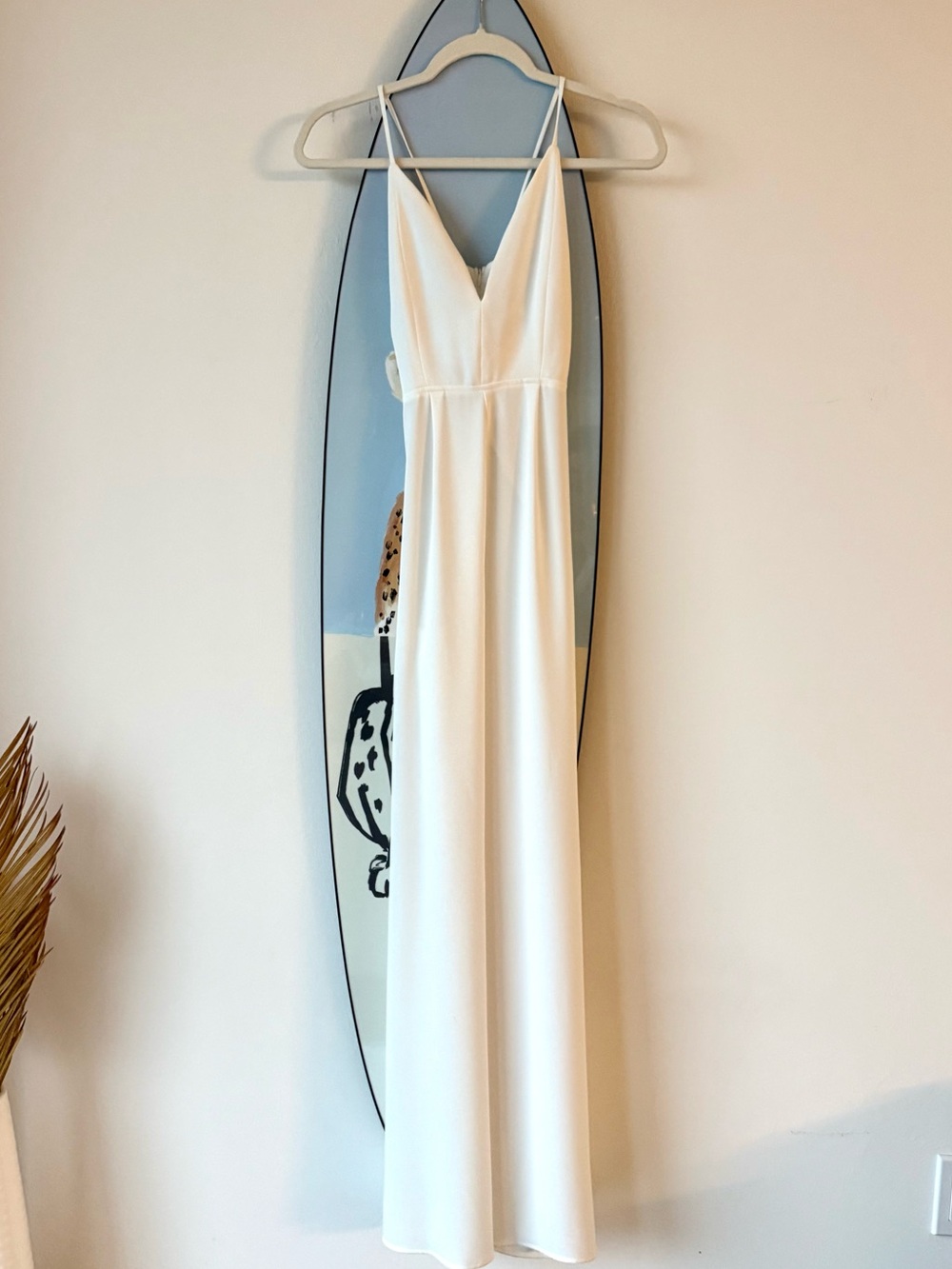 WHITE FOX BOUTIQUE Austin Split Wide Leg Jumpsuit White S - Picture 6 of 7